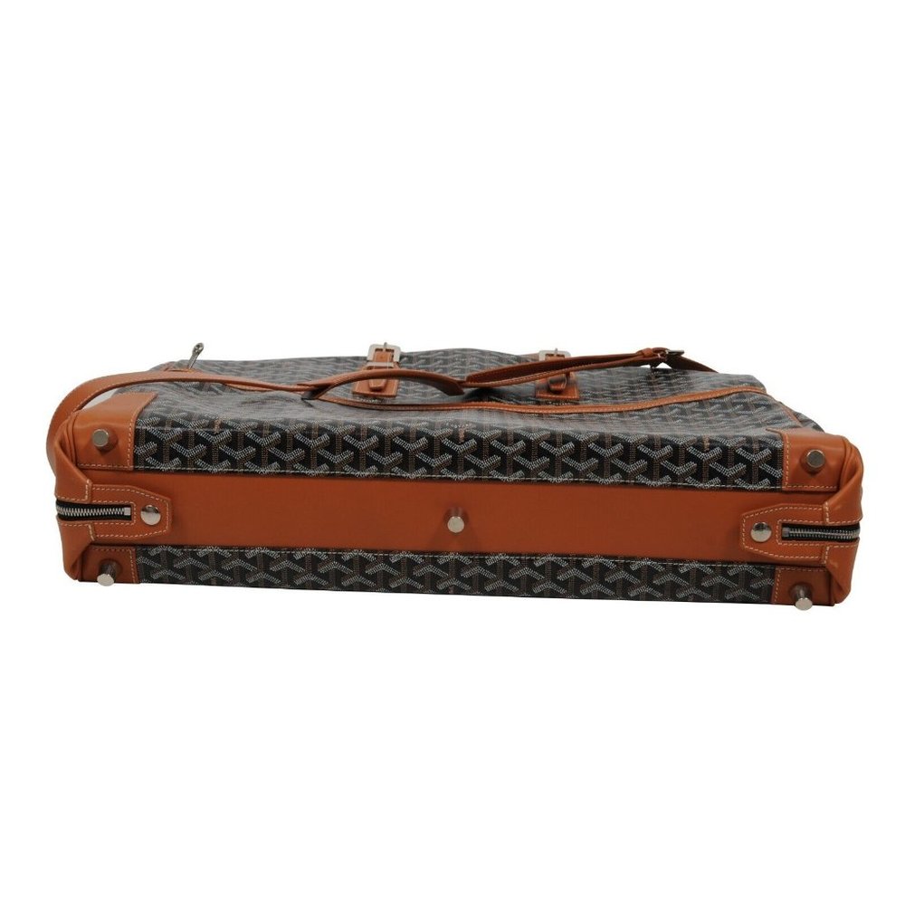 Goyard Porte Habit Garment Bag Black Brown Leather Travel Carry On Crossbody - Picture 9 of 16